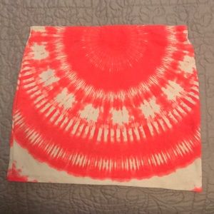 Tie dye hot pink spandex skirt from Zara.